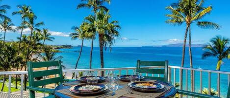 A Maui morning or evening meal view included