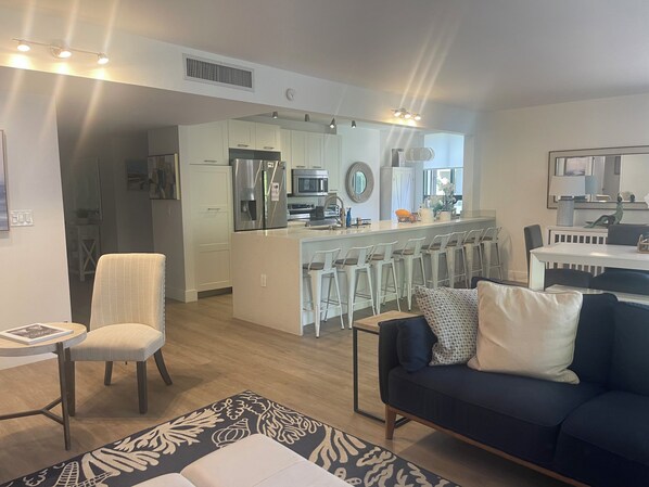 Living and dining room area