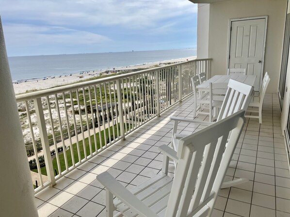 You will love this large wrap-around balcony and these views!!