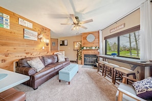 Wood fireplace. Firewood shed is located just outside the front door of condo.