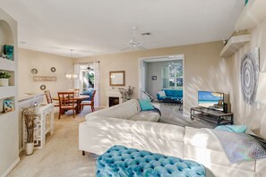 Enter into a bright open floor plan