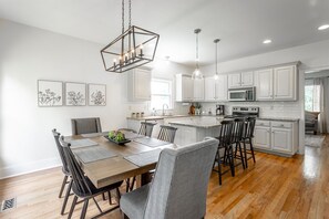 dining area and kitchen