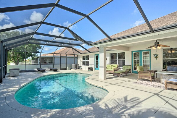 Cape Coral Vacation Rental | 4BR | 2BA | 2,634 Sq Ft | 1 Minor Step to Enter