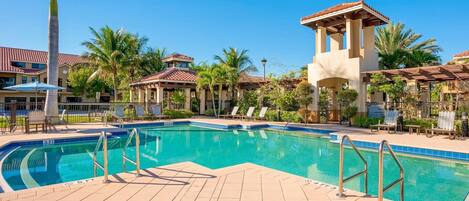 Go for a swim in the resort-style outdoor pool