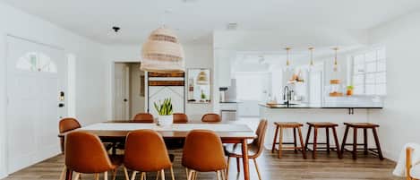 Plenty of seating options for beautiful dining at home
