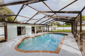 Lounge on the lounge chairs (2, not pictured), or swim in the heated pool. 