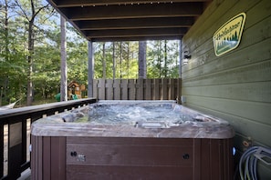 Hot tub is drained and disinfected between each guest’s visit