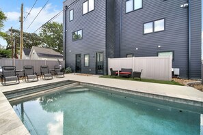 But that is not all… welcome to the shared pool and hot tub area, you will only be sharing with the next door unit! Take a dip and enjoy the water with your loved ones or perhaps sit around the outside on the loungers and outdoor furniture