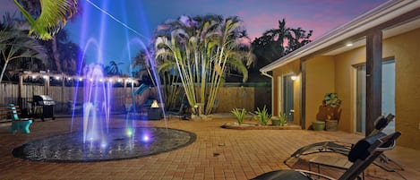 Unique amenities such as this lighted splash pad elevate the guest experience and make for a memorable vacation.