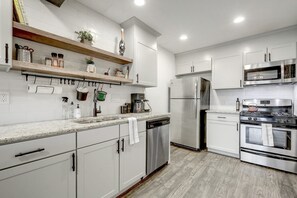 Kitchen stocked with updated kitchen appliances for all your kitchen needs