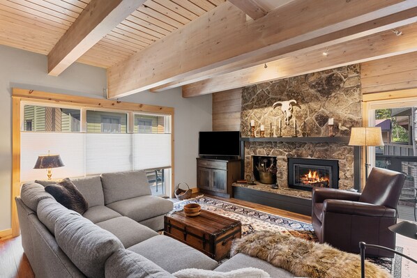 Living Area with Gas Fireplace