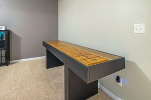 Shuffleboard table for a bit of competitive fun
