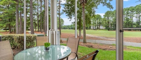 golf front view from Porch. 4th hole of Norman course