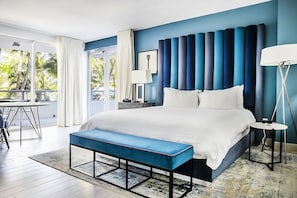 Comfortable Unit with King Bed. The exact unit will be assigned upon arrival. Views, colors, and decorations may vary.