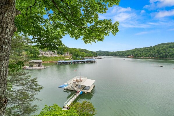 Double Decker dock in a no wake zone with endless options for fun in the sun!