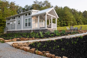 Driveway and patio with "easy-access" ramp.