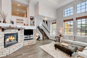 Living Room With Gas Fireplace To Relax In Front Of after A  Long Day!