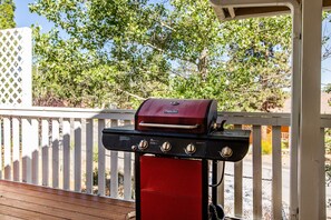 Gas Fireplace in great weather outdoors