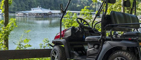 Private Golf Cart Parking at the Marina and Restaurant right by our house