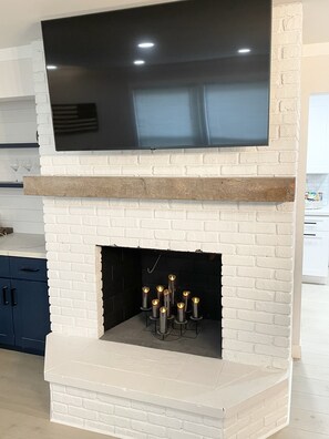 Living Room Fireplace and TV