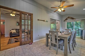 Interior | Single-Story Cabin | Dog Friendly w/ Fee | Central Air Conditioning