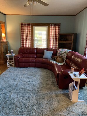 Living Room with Leather Sectional