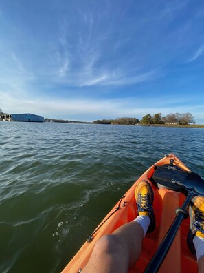 Kayaking on LaGrange Creek! Remlik Marina is to the left. 