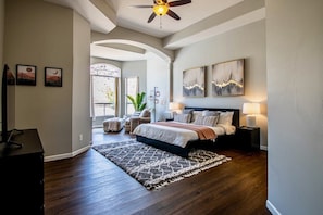 Spacious Master Bedroom with secluded chaise lounge reading nook.