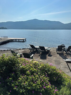 lake patio and swim dock