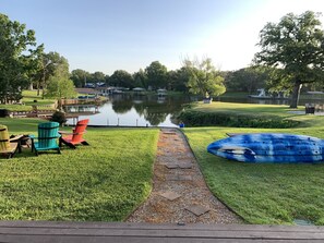 A home with panaromic lake views, water toys, and more!