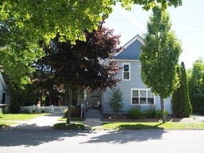 EXTERIOR: Another view of the front of the home.