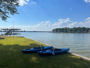 Kayaks and other lake toys for your use- fence installed after this photo taken 