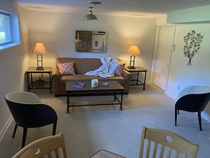 Living room, with sleeper sofa.
