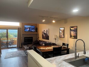 Living room and dining area