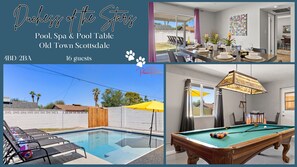Roughly a mile from Old Town Scottsdale and offers ample amenities throughout with pool, above ground spa, pool table and other great games. There is no shortage of fun awaiting!