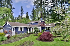 The view of the house and the front yard.