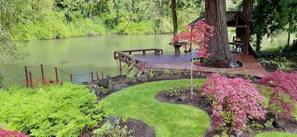 Backyard. Covered pavilion. Gas grill. 