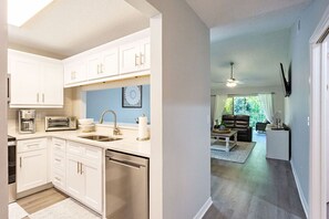 Kitchen and living room view