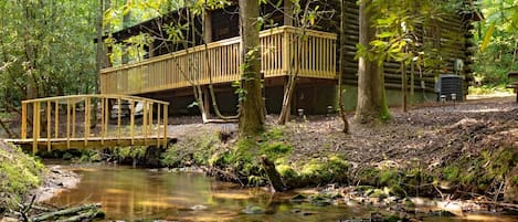 Nestled on a winding creek with connecting bridges