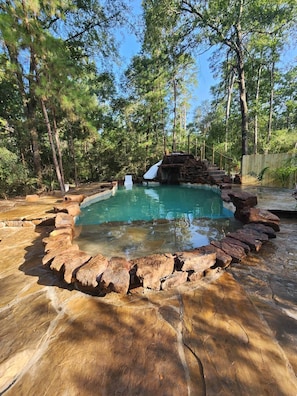 Swimming pool in a forest