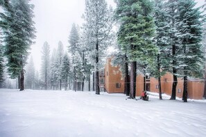 Ski-in/Ski out when conditions permit.  Avoid the morning rush to the slopes or take a quick break to return home for lunch.  Photo of Coyote Fork run immediately adjacent to our condo building.  One of closest ski-in ski-out location in Northstar. 