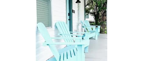 Have your coffee on the front porch in an adirondack chair.