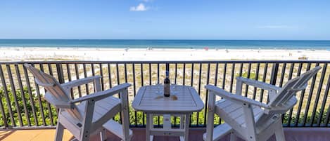 Your own private balcony – Pearly white sands below and breathtaking view beyond