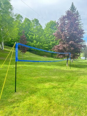 Have fun playing volleyball with friends and family