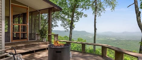 Gas firepit (propane provided) on patio area