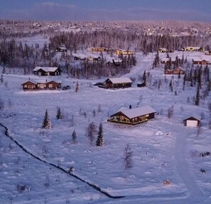 Deler av hyttefeltet 'from above'