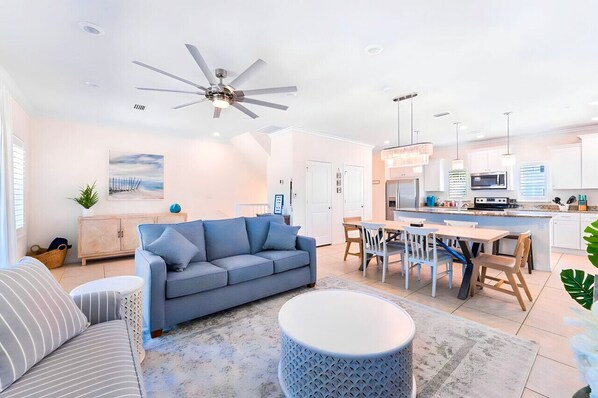 Spacious and inviting living and dining area. The perfect space to relax and create lasting memories.