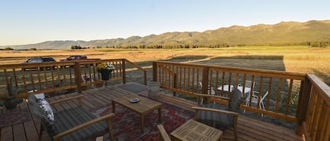 Enjoy the majestic Mission Mountains from your private deck.