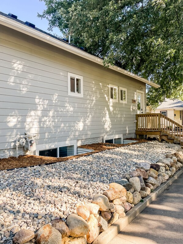 View of house & front door.