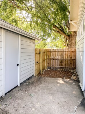 Patio & garage door access.